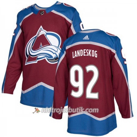 Män Ishockey Colorado Avalanche Tröja Gabriel Landeskog 92 Adidas 2017-2018 Burgundy Röd Authentic